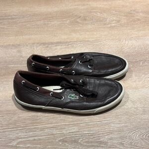 Lacoste Brown Boat Shoes for Casual Elegance